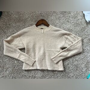 Free People XS Cream Cashmere Cropped Sweater